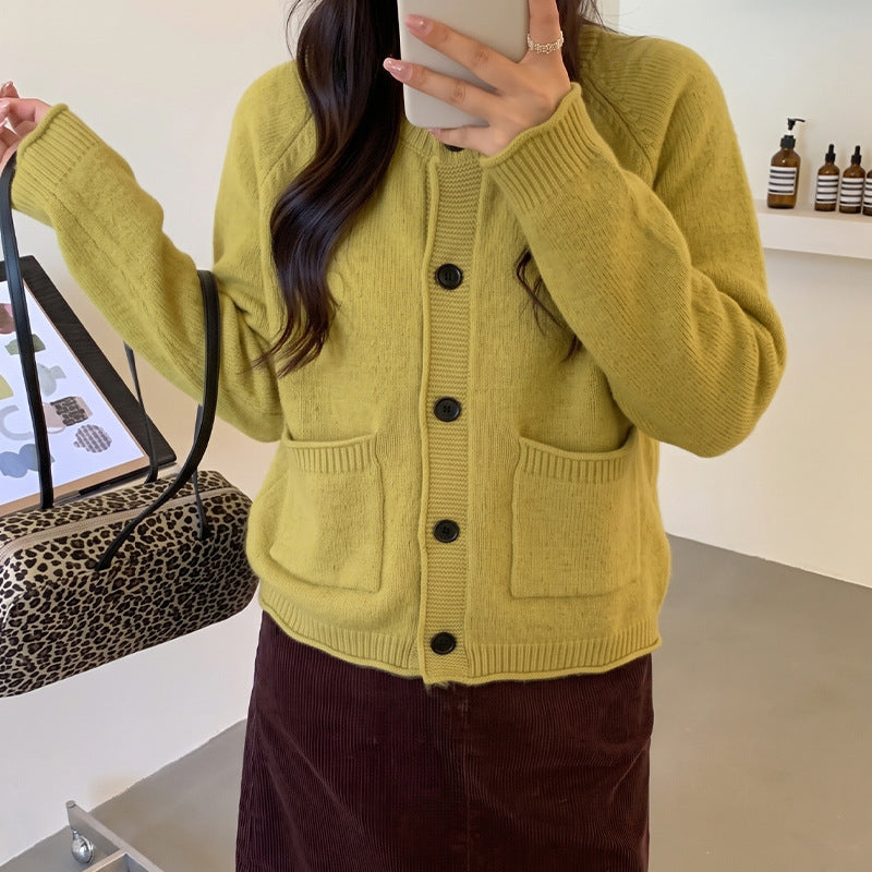 Round neck loose sweater for women
