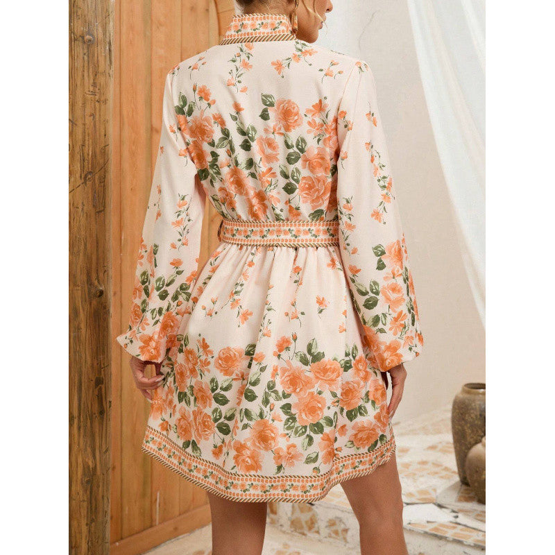 Floral Print Long Sleeve Dress