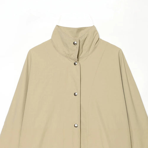 Buckle decoration stand collar jacket for women