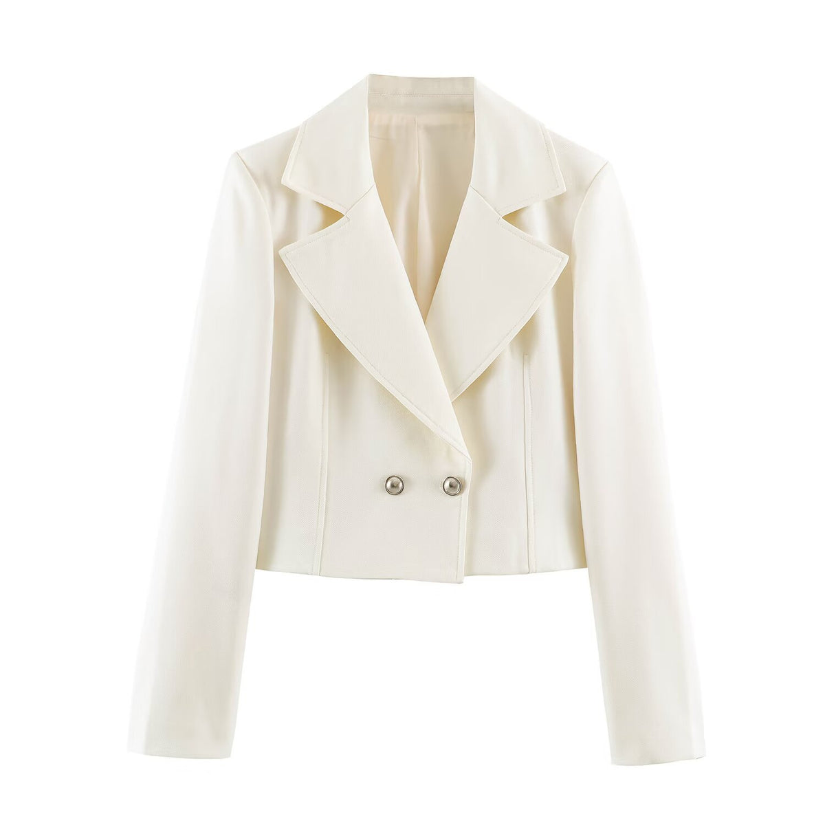 Casual double breasted double row two button suit jacket for women