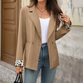 Vintage Leopard Print Splicing Commuter Blazer for Women