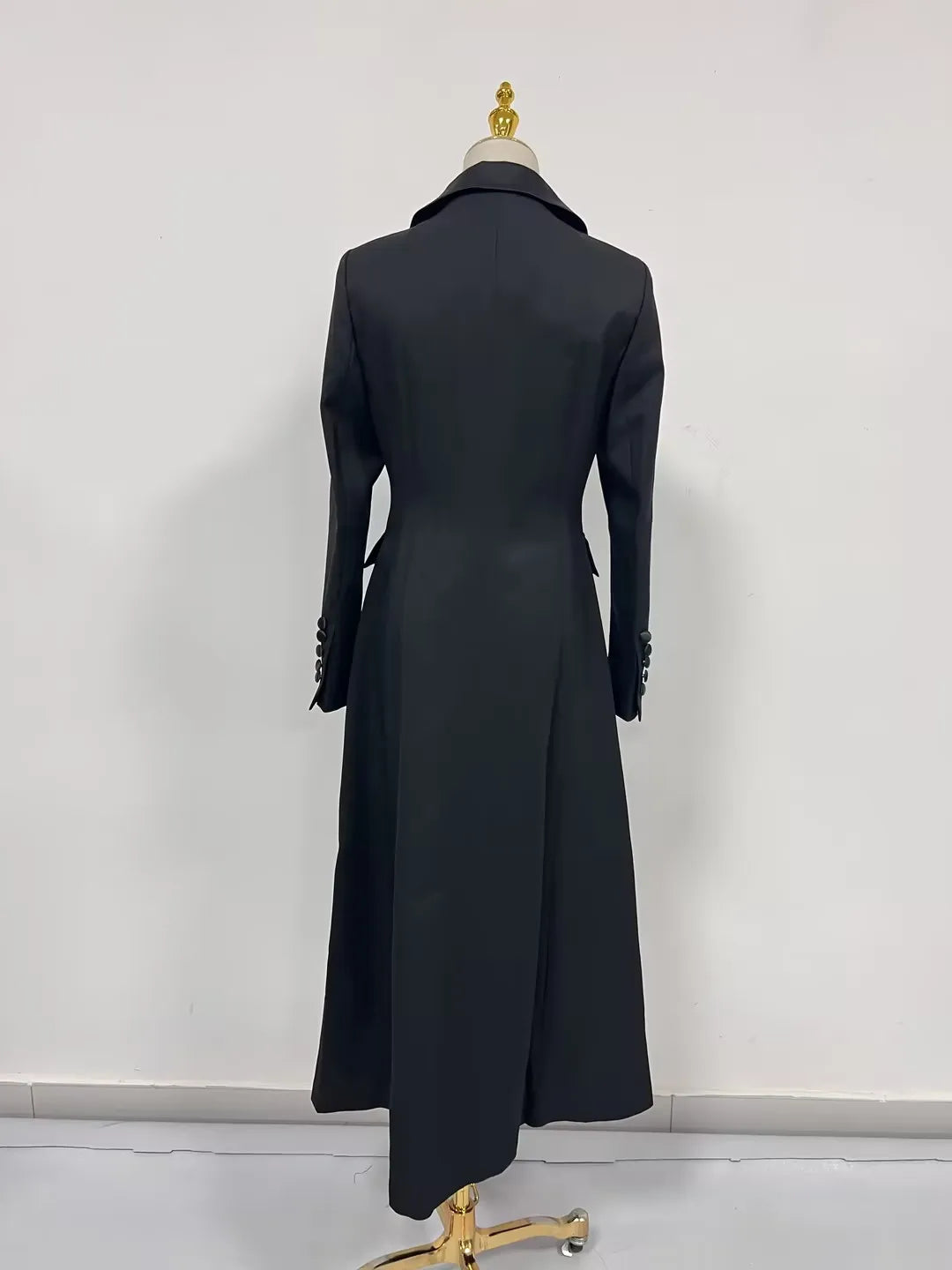 Minimalsit Solid Long Blazers For Women Notched Collar Long Sleeve Patchwork Button Temperament Coats Female New