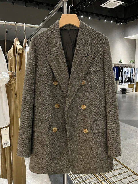 Double-Breasted Vintage Winter Blazer