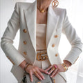 Solid Color Cropped Blazer – Women's