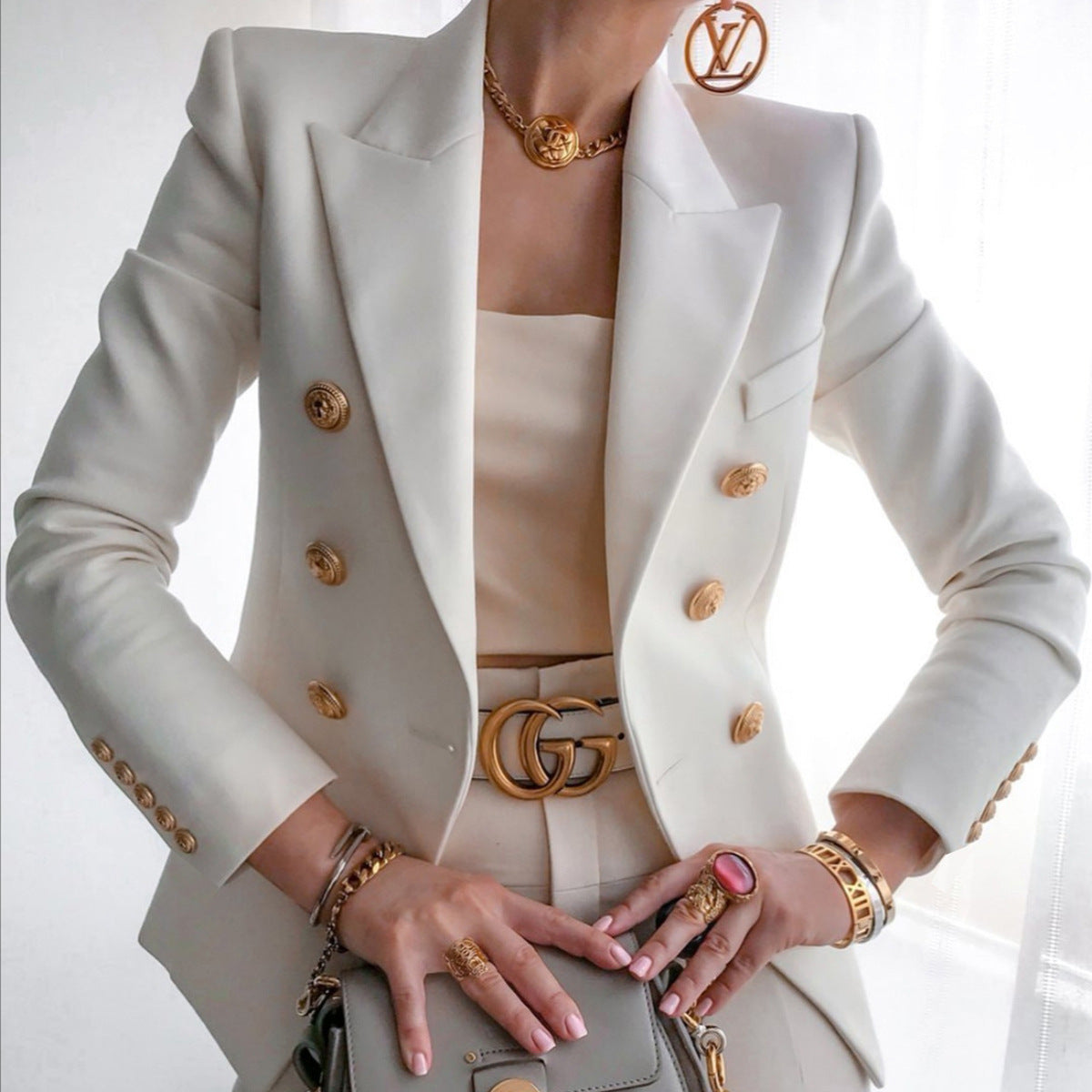 Solid Color Cropped Blazer – Women's