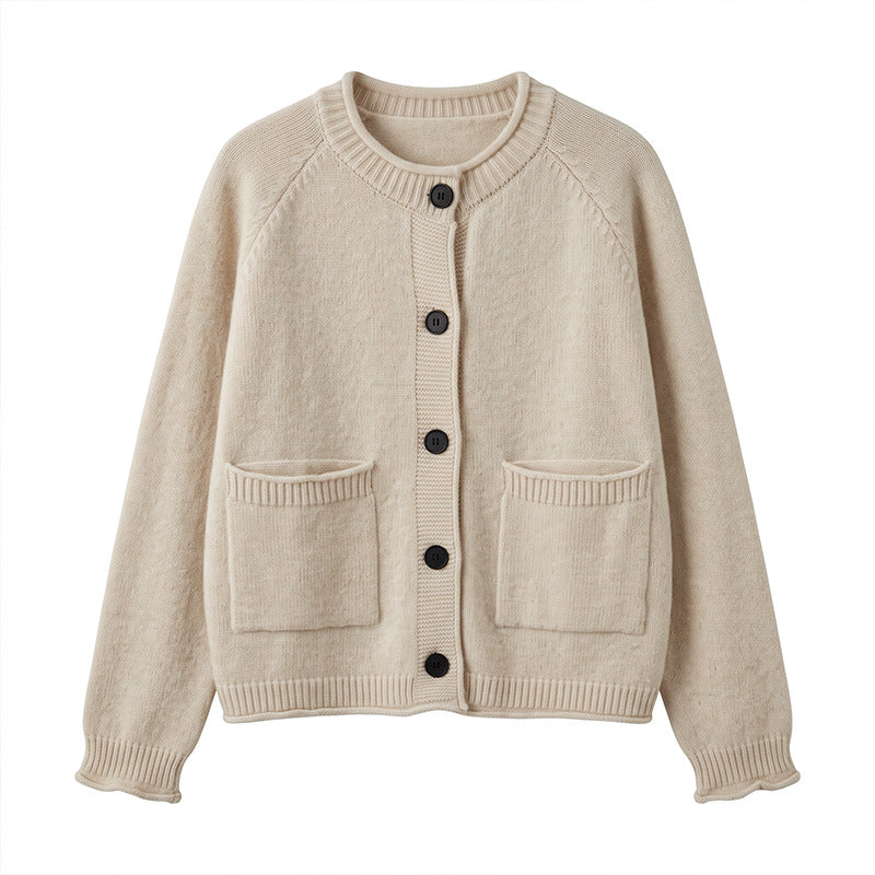 Round neck loose sweater for women