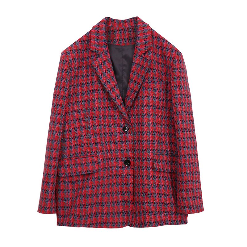 Tweed Suit Jackets Women Elegant Blazers Feminino Fashion Outer Clothing Winter Jacket Coat