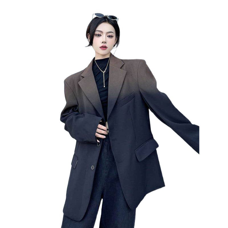 Zadily  Spring New In Gradient Loose Women Blazer Streetwear Oversize Long Sleeve Ladies Suit Winter Female Blazers