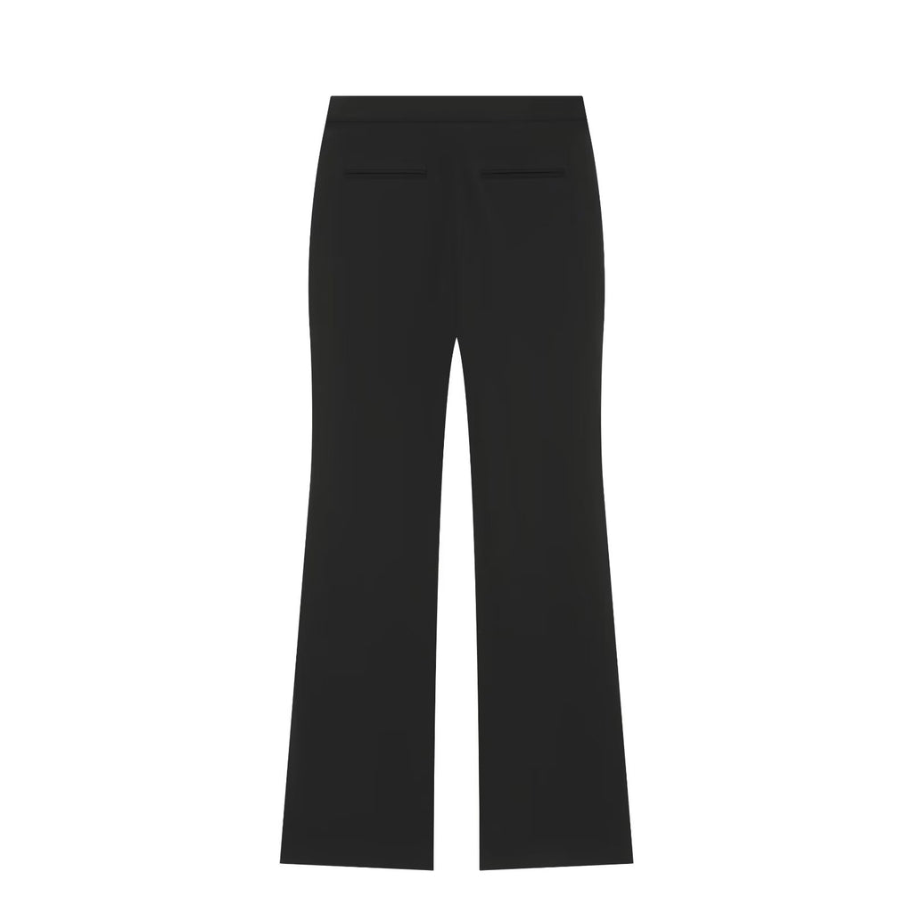 Pocket pleated suit jacket flared pants set for women