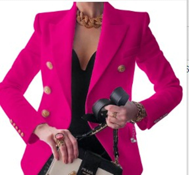 Solid Color Cropped Blazer – Women's