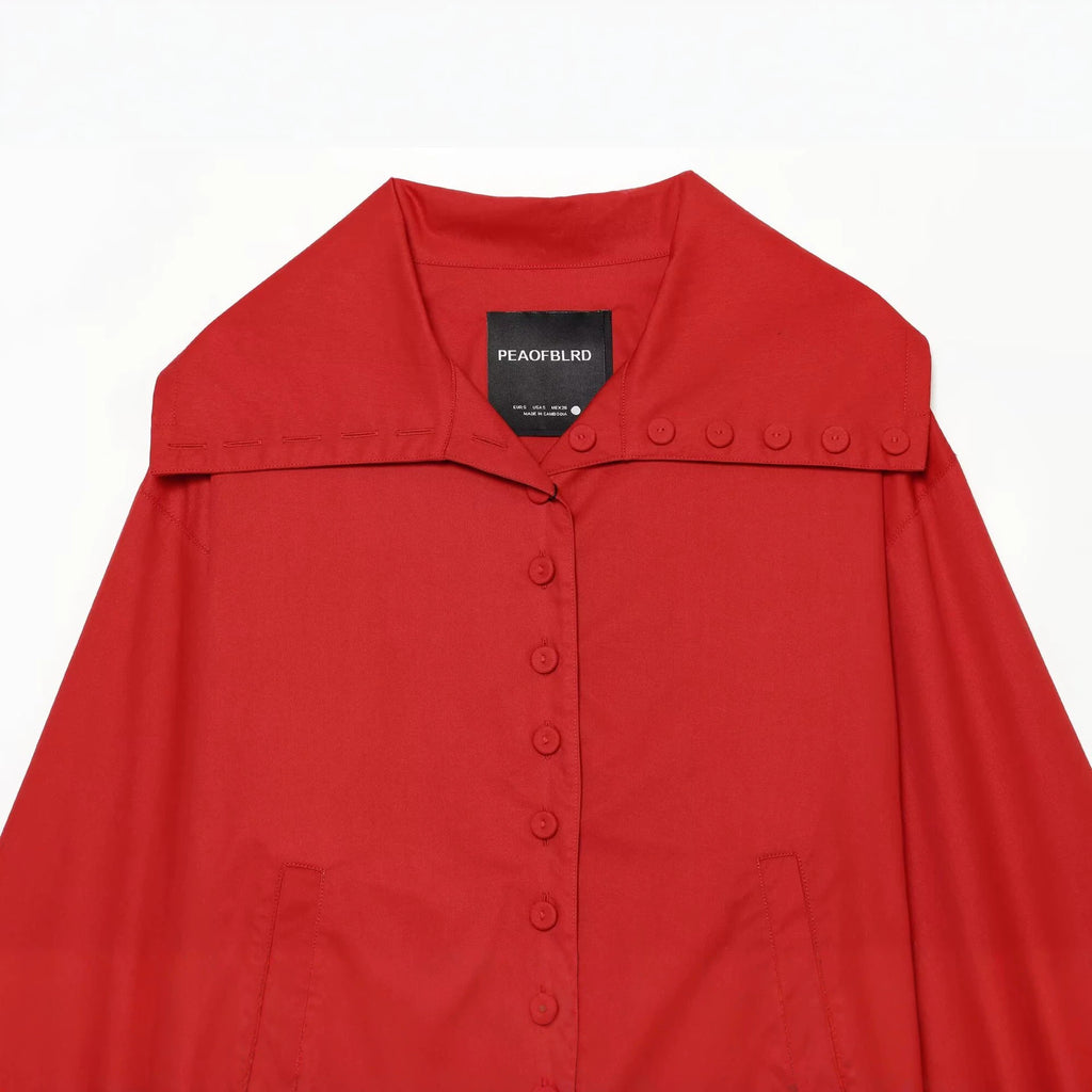 Single button long sleeved lapel jacket