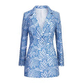 Embroidery Hollow Out Casual Blazer For Women Notched Collar Long Sleeve Patchwork Button Blazers Female Fashion