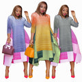 Summer Women Patchwork Dress Fashion  Office Sundress Asymmetric Hem Striped Evening Dress Beach Vestido Robes Longue