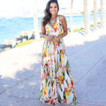 Women's Sling Floral Long Dresses arrival Summer Boho V-Neck Sleeveless  Party Beach Floarl Print  Maxi Dress Casual Sundress