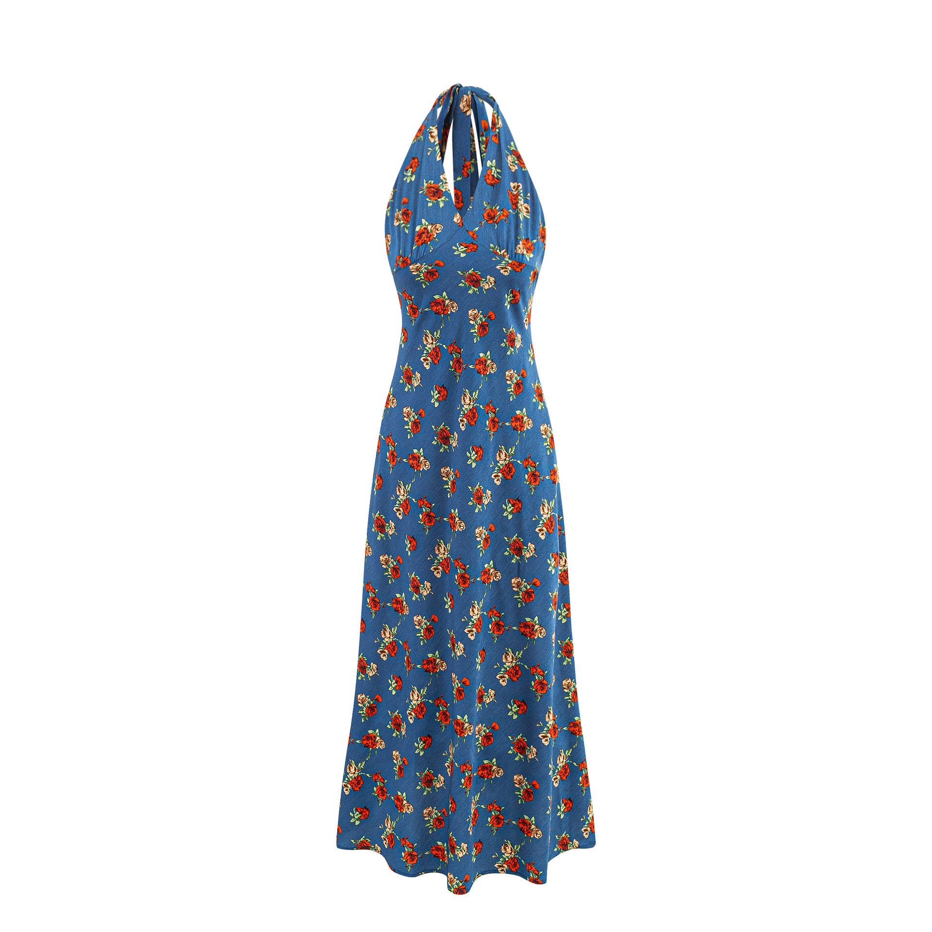 Hanging neck floral dress for women