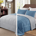 Reversible 3-Piece Comforter Set – King, Bluish Grey