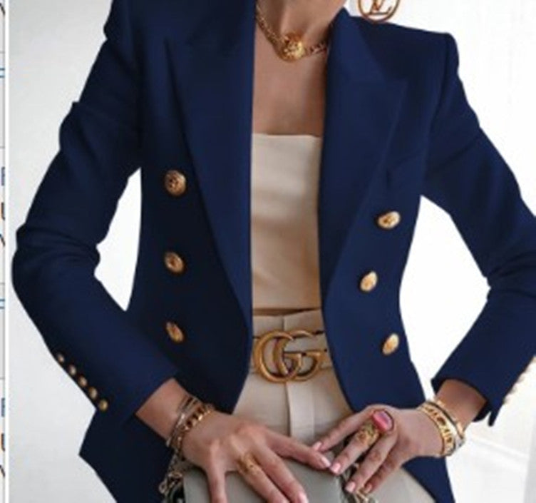 Solid Color Cropped Blazer – Women's