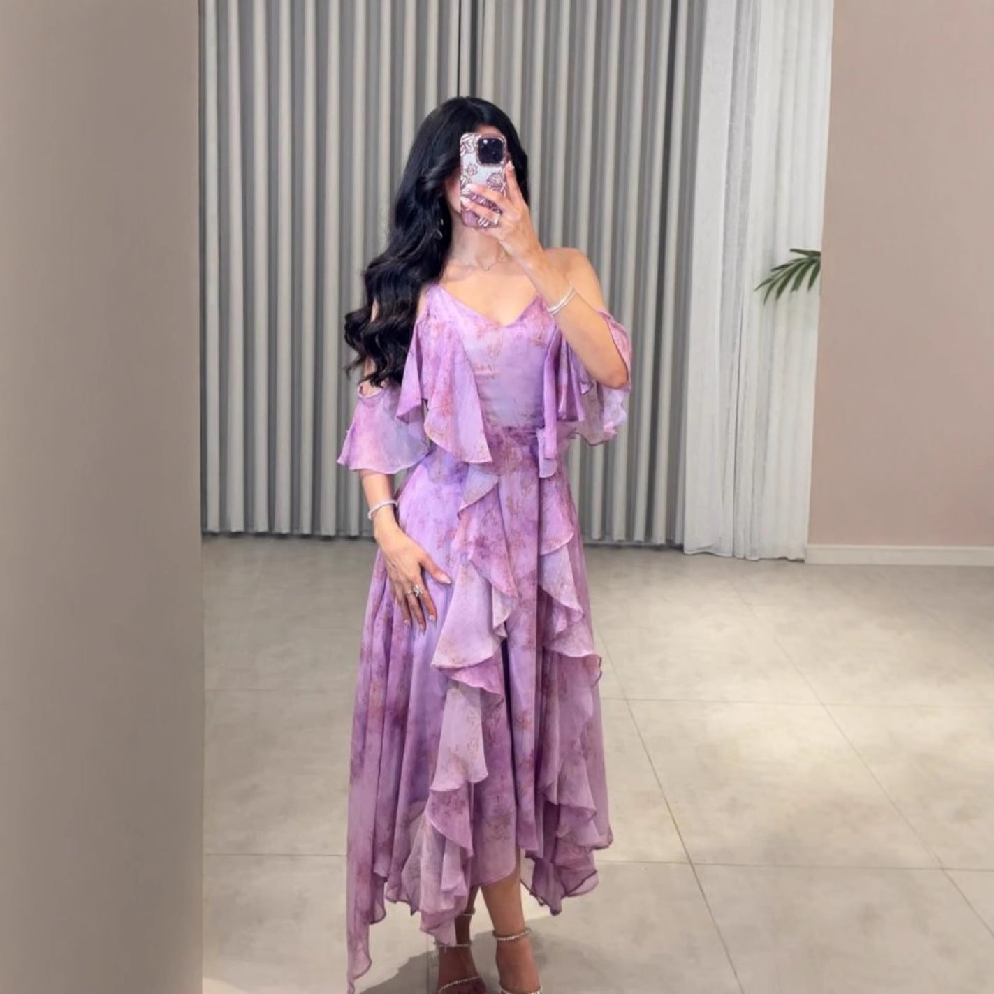 Women's Chiffon Floral Print Dress