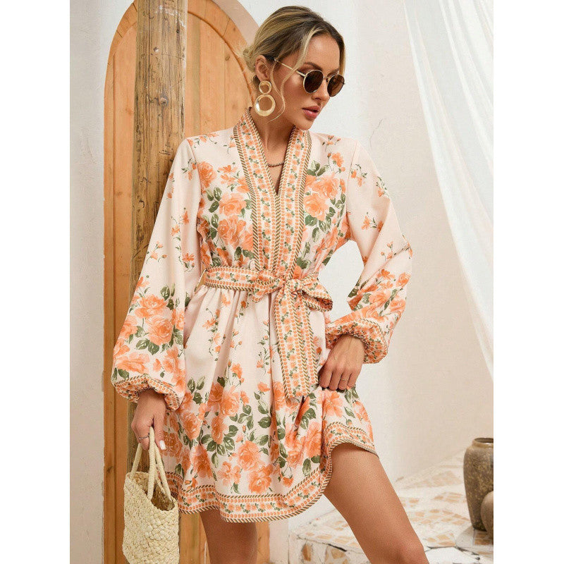 Floral Print Long Sleeve Dress
