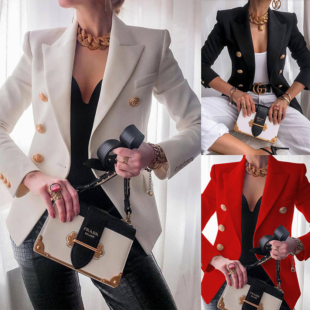 Solid Color Cropped Blazer – Women's