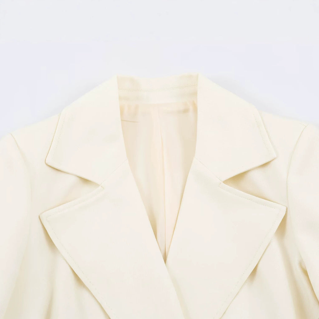 Casual double breasted double row two button suit jacket for women