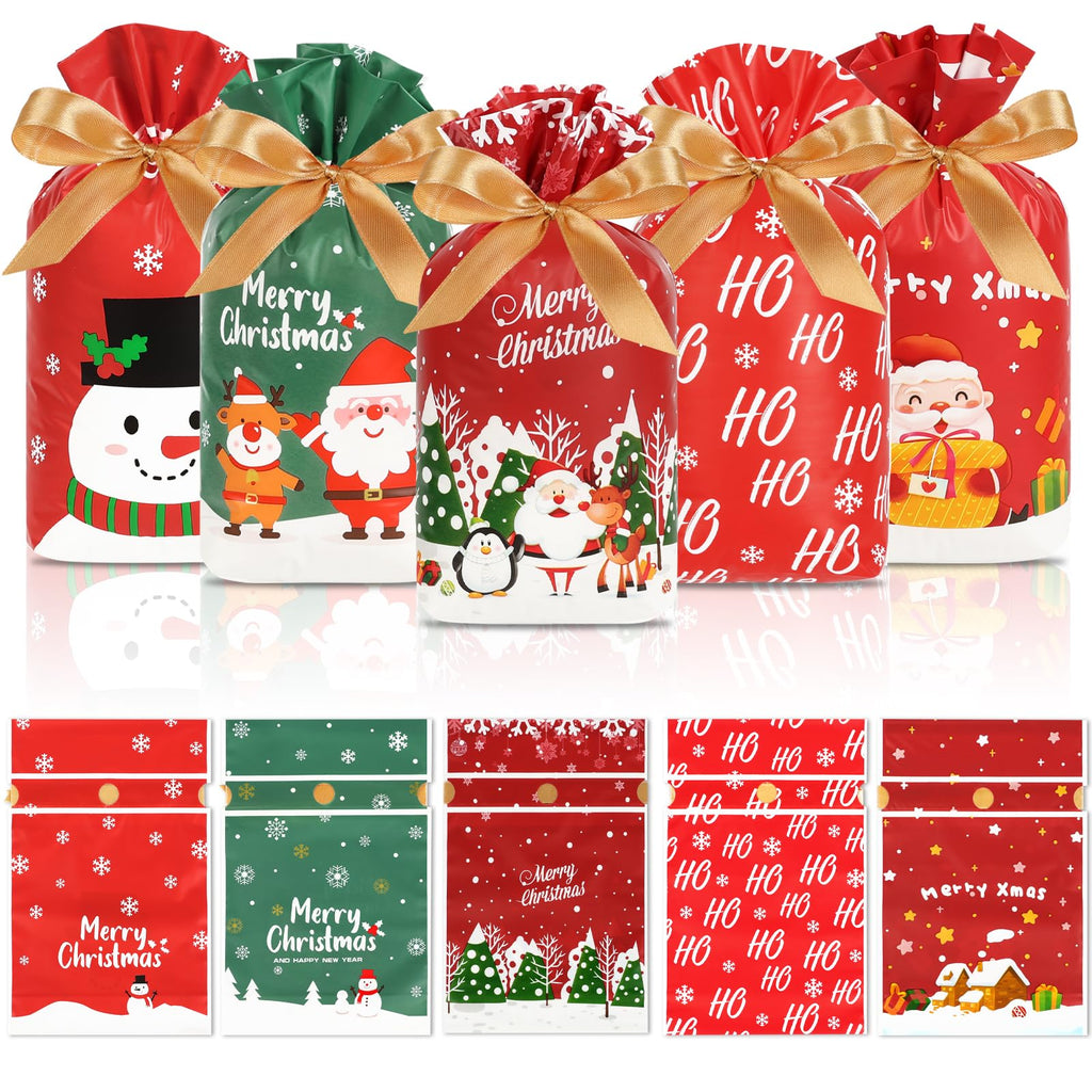 Christmas Drawstring Treat Bags (50-Pack)