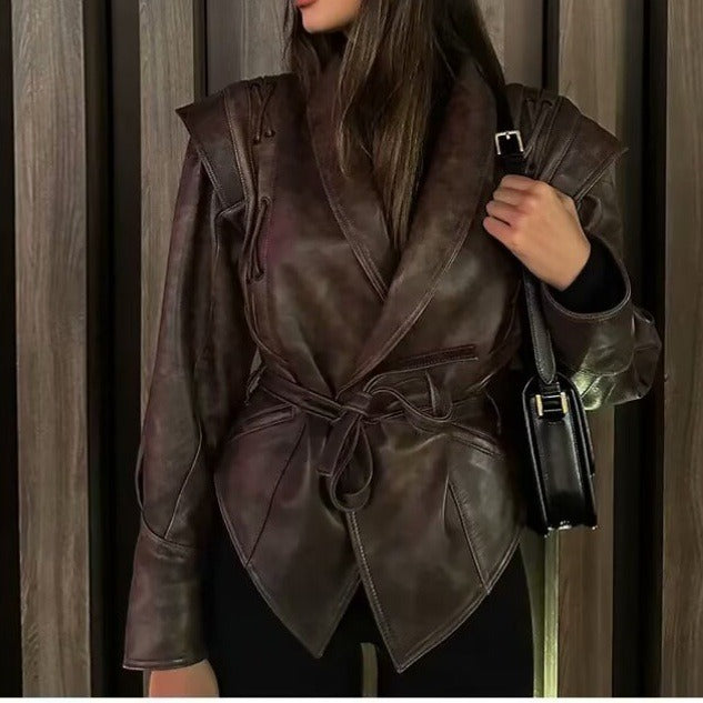 Women's Maillard PU Leather Jacket