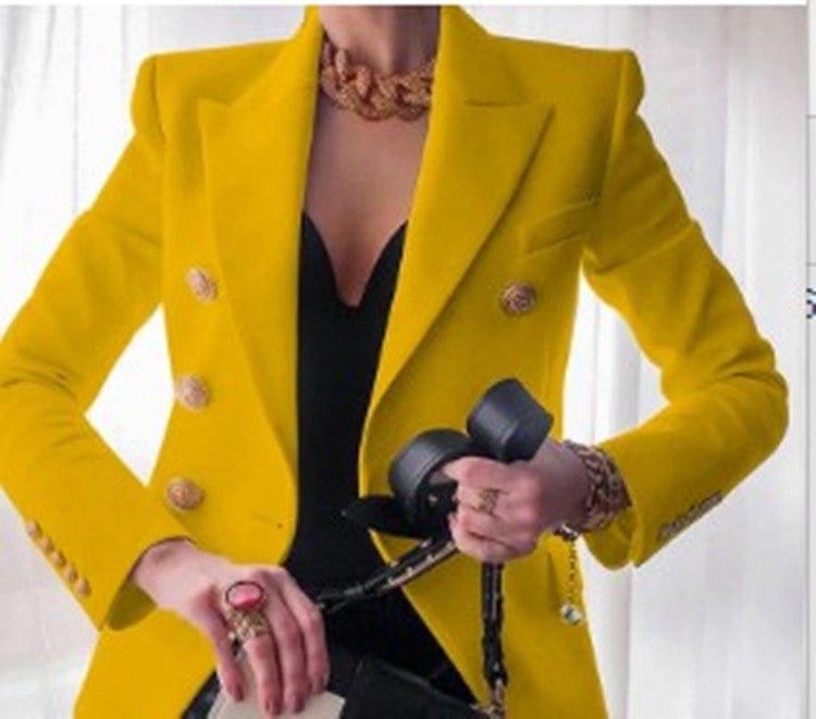 Solid Color Cropped Blazer – Women's