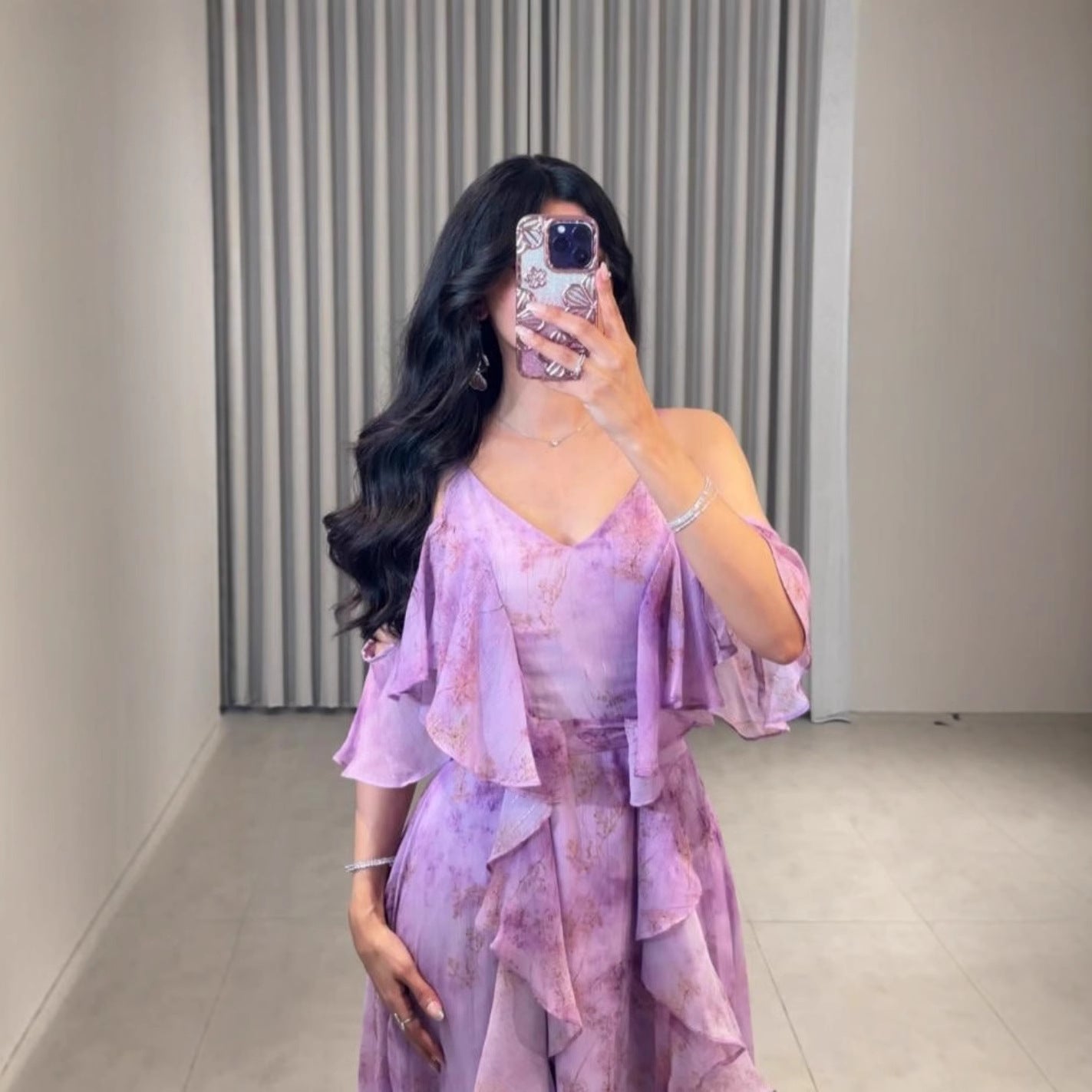Women's Chiffon Floral Print Dress
