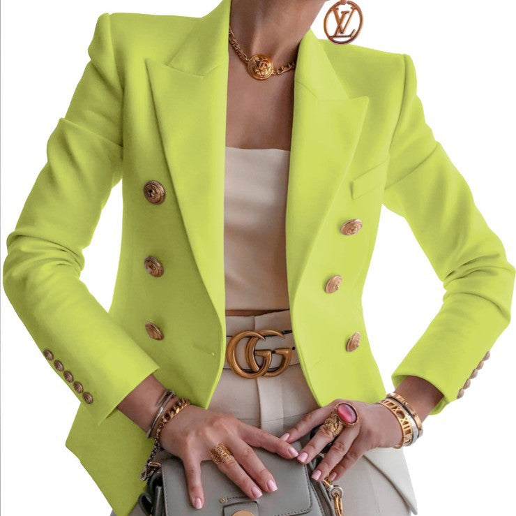 Solid Color Cropped Blazer – Women's