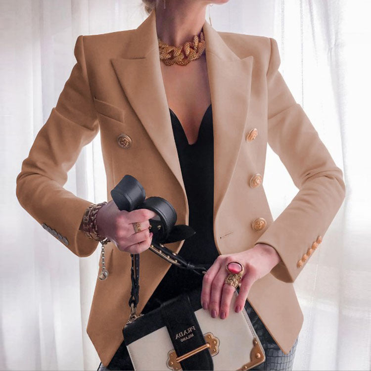 Solid Color Cropped Blazer – Women's
