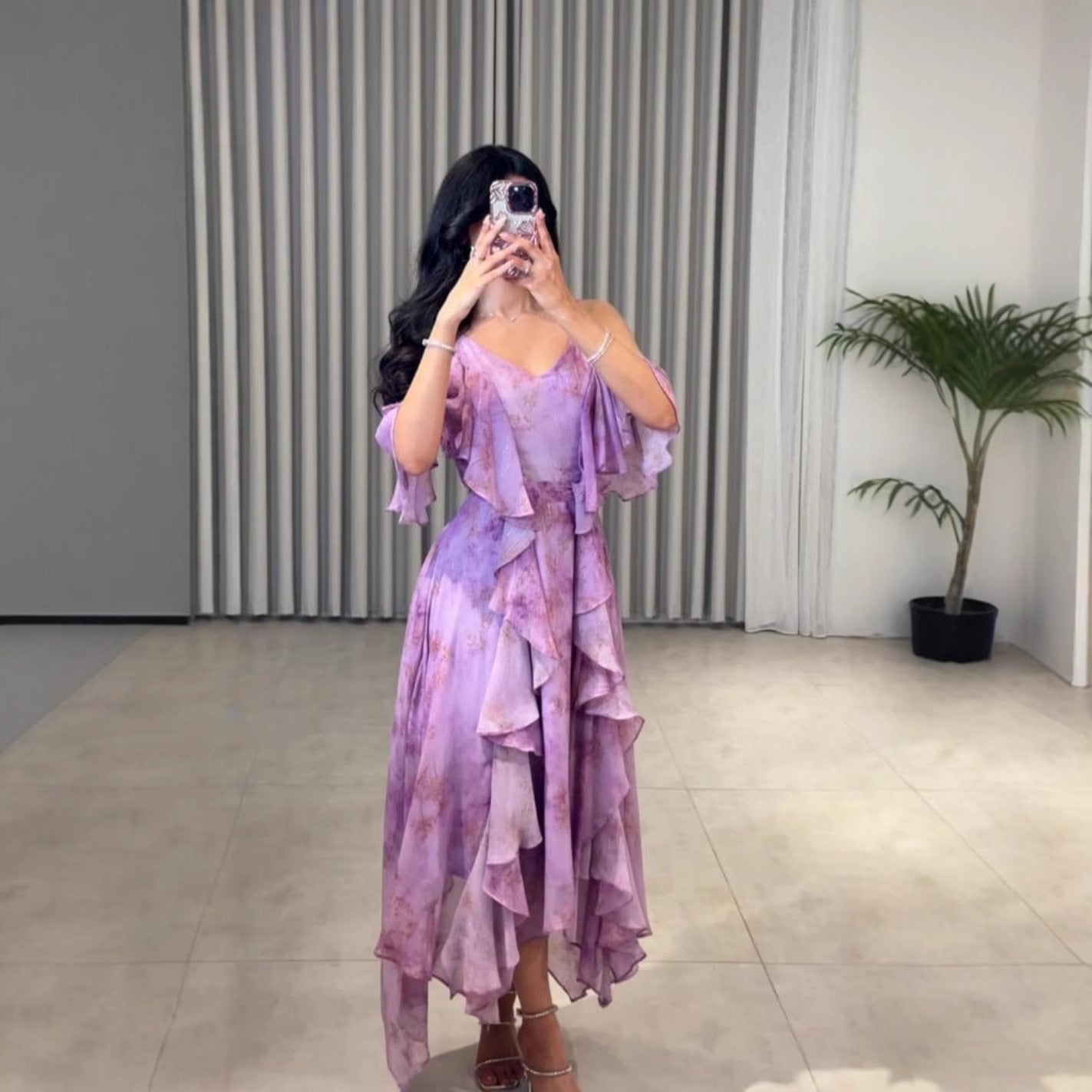 Women's Chiffon Floral Print Dress