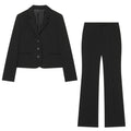 Pocket pleated suit jacket flared pants set for women