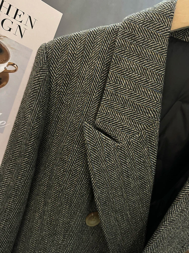Double-Breasted Vintage Winter Blazer