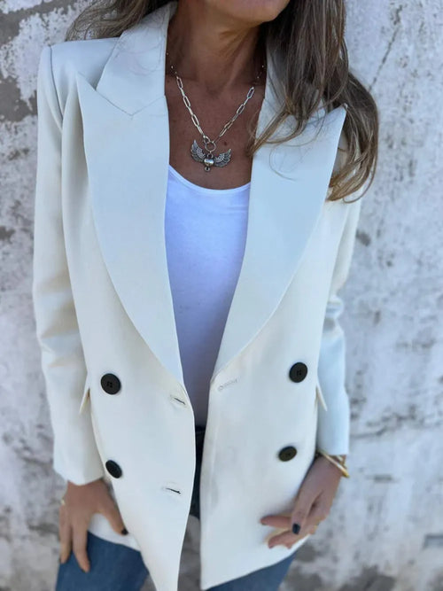 Collared Neck Long Sleeve Blazer