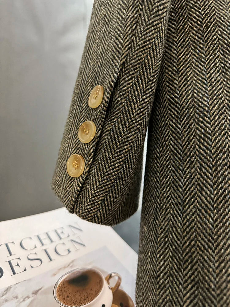 Double-Breasted Vintage Winter Blazer