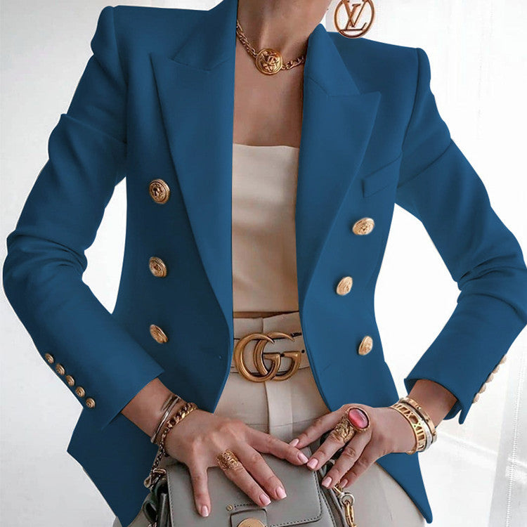 Solid Color Cropped Blazer – Women's